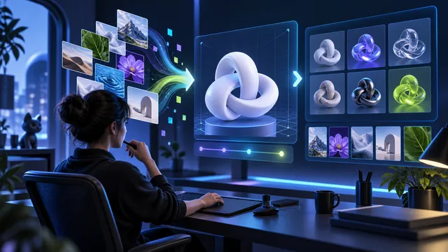 AI 图像与 3D 创作工作台宣传图