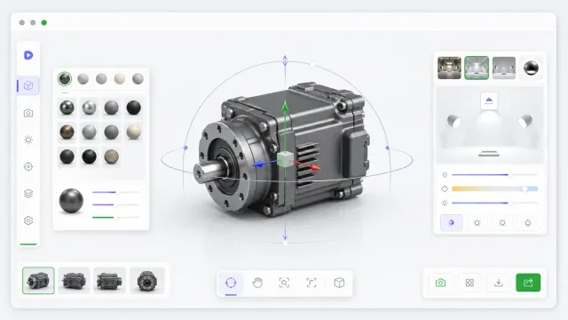 浏览器在线 GLB 和 GLTF 3D 模型查看器界面